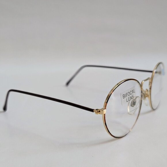 NWT Vintage 90's Round Metal Bi-Focal Reading Glasses (Gold/Tortuga) - Picture 2 of 5